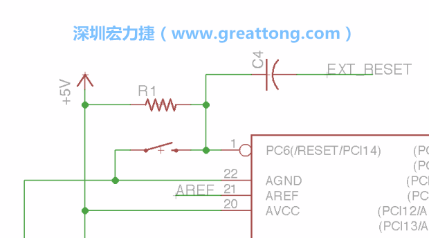 很多PCB設(shè)計(jì)者的設(shè)計(jì)不符合人體工學(xué)，他們使用很小的按鈕、不方便的元件配置和難以解讀的標(biāo)簽，千萬不要變成這樣！這次我們的設(shè)計(jì)有一個(gè)大小合適的重置按鈕（reset button）和可以清楚辨認(rèn)是否已經(jīng)接上電源的LED指示燈。