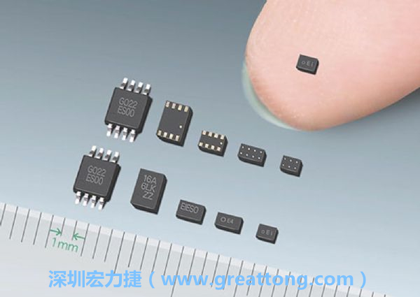 常規(guī)IC與WLP制作的封裝設(shè)計元件，尺寸有極大的差異，WLP僅需晶粒尺寸就有相同的電氣特性。
