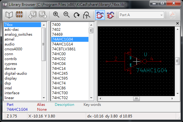  library 包含多個component (schematics symbol)。
