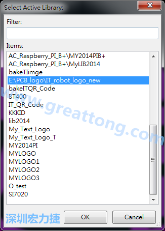 若要存到另外一個library 里， 要點選在File->Current library 重新再選擇Active Library， 就可以點選 File->Save Module in Acitve library 